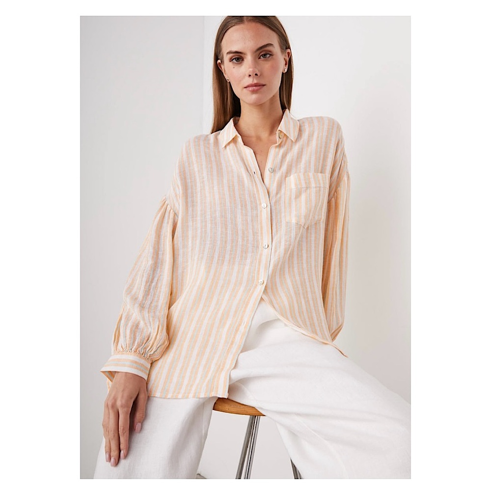 RAILS Clio Top in Clementine Stripe